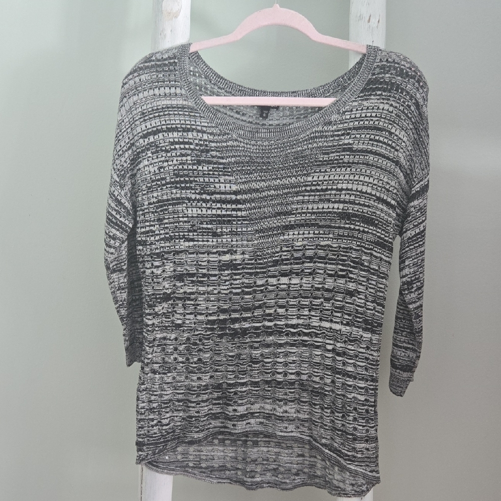 Express Black and White Knit Sweater. Scoop Neck. Medium.